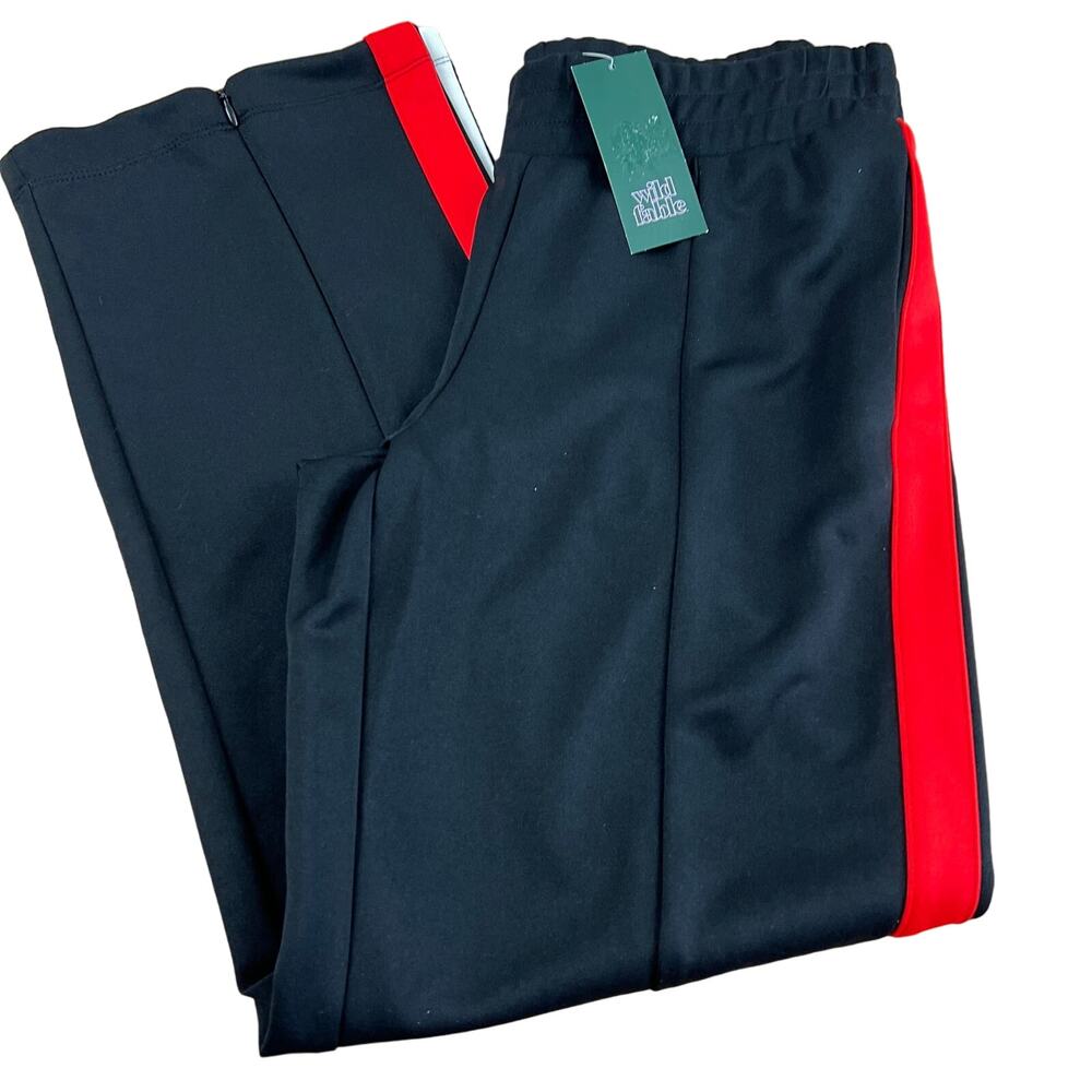 Wild Fable Women's Black and Red High-Rise Track Pants - Size Small - NWT